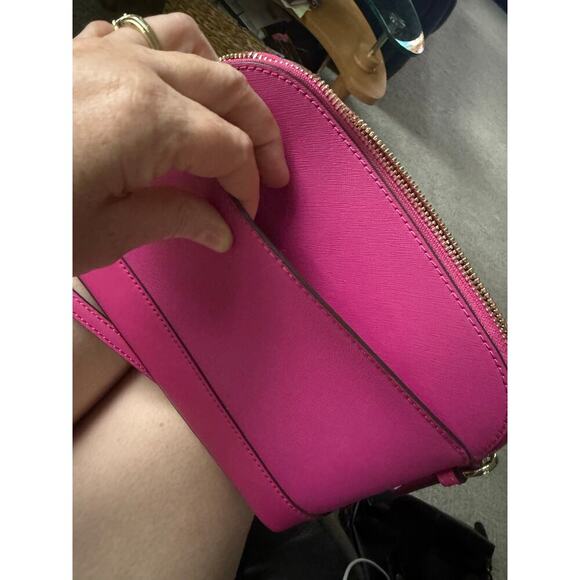 Michael Kor Jet Set Charm wild Berry studded pink purse New - Picture 8 of 12